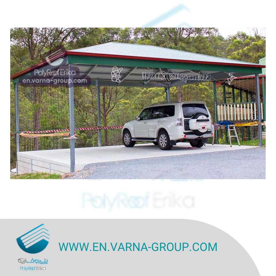 Hipped roof car canopy