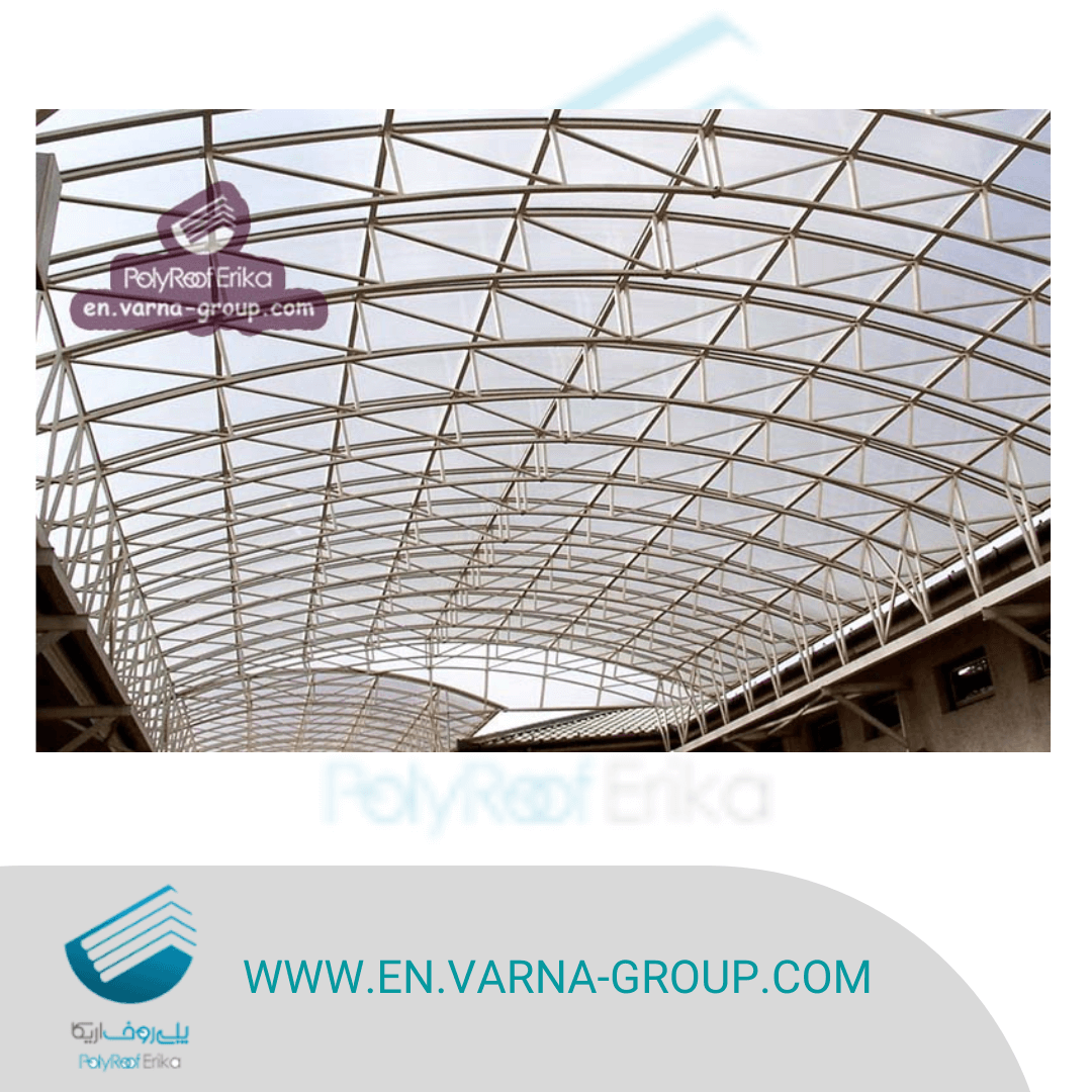 Sports hall with polycarbonate roof